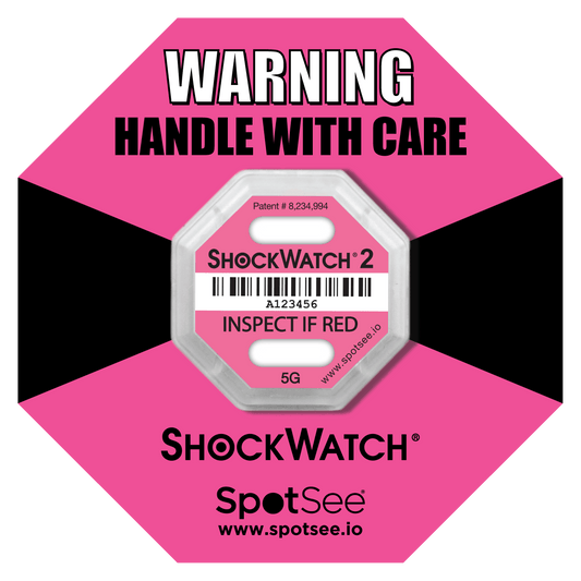 ShockWatch 2 Impact Indicator - 5G Pink - Fragile Shipping Label
