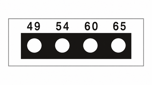 SpotSee Thermax Micro 4-level irreversible temperature label — Range 2: 49, 54, 60, 65 °C