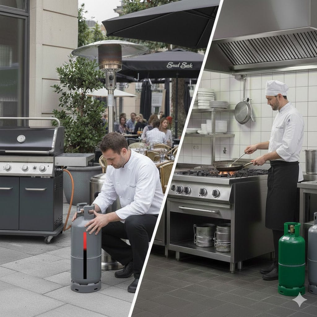 Gas and liquid level indicator strip on a container, adhesive‑backed thermochromic strip showing fill level by colour change.