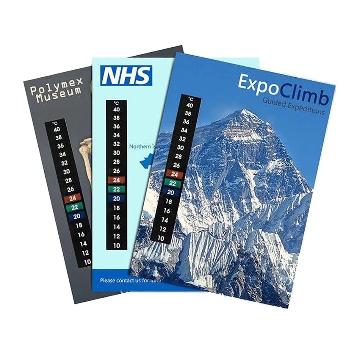 Stuck For A5 custom thermometer cards with 10–40°C strip