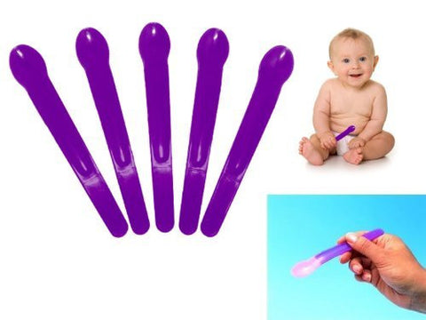5 Pack - Heat Sensitive Colour Changing Baby Safety Spoons