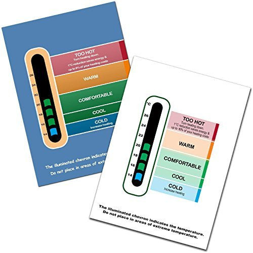 Twin Eco Pack Eco Room Thermometer Cards (White and Blue) – Good