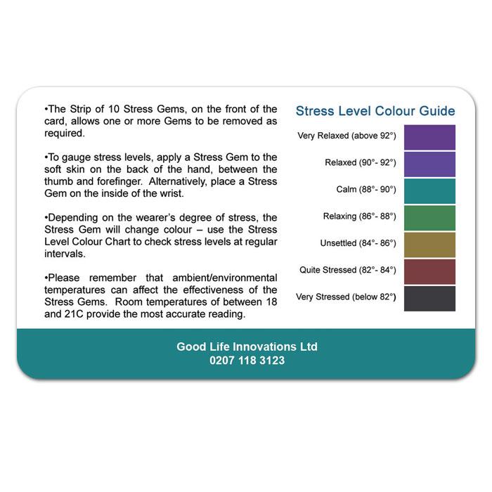 StressGems™ Stress Checker Liquid Crystal Mood Monitor Cards