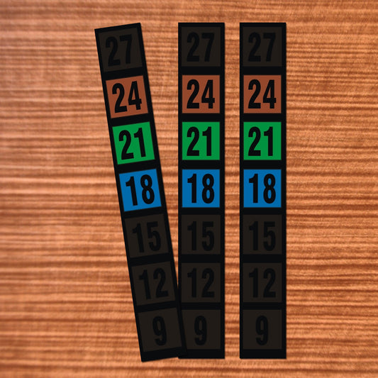 3 Pack 9 to 27C Thermometer Strips - Make your own Room Nursery Thermometer Cards