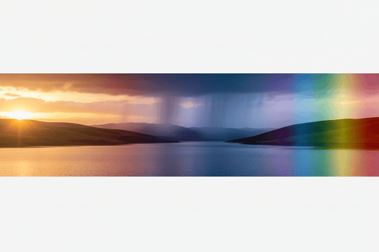 A colour changing world - rainbow spectrum over landscape