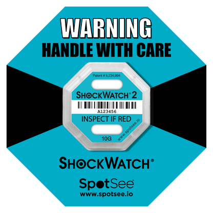 SpotSee® ShockWatch 2 Impact Indicators (5G–75G | 10 & 100 Packs)