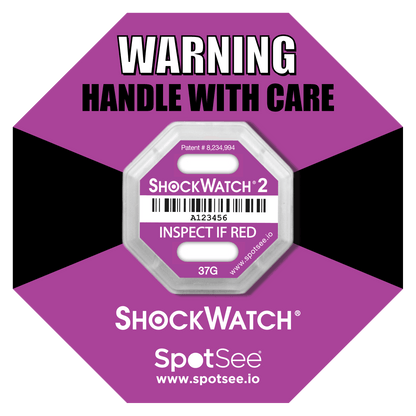 SpotSee® ShockWatch 2 Impact Indicators (5G–75G | 10 & 100 Packs)