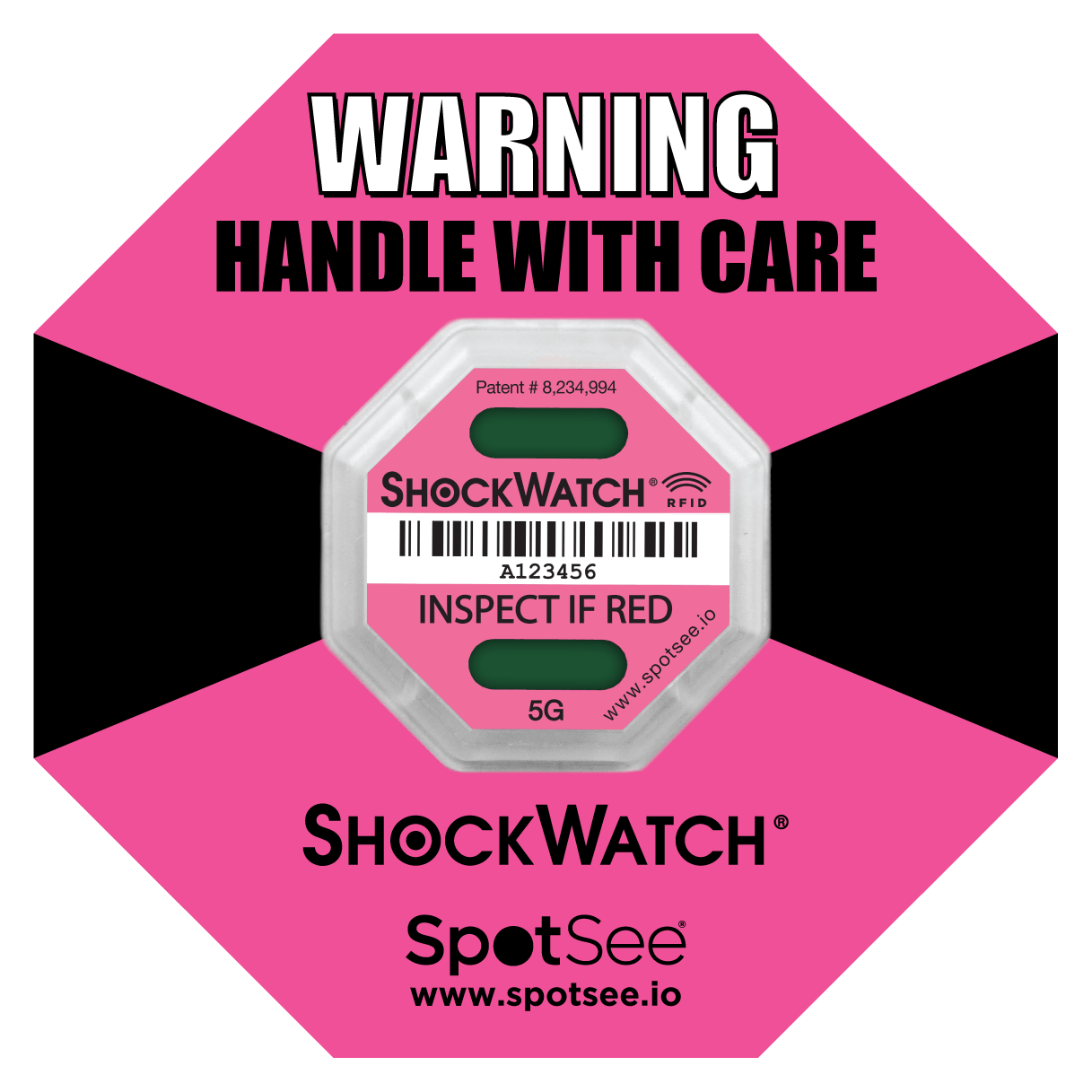 ShockWatch® 2 RFID Shock Indicator (100 Pack)