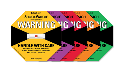 SpotSee® ShockWatch Impact Indicator Labels (L-Series) – 50 Pack – Non-Serialised (25G–100G)