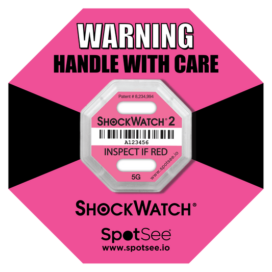 SpotSee® ShockWatch 2 Impact Indicators (5G–75G | 10 & 100 Packs)