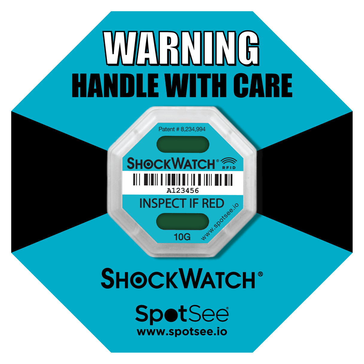 ShockWatch® 2 RFID Shock Indicator (100 Pack)