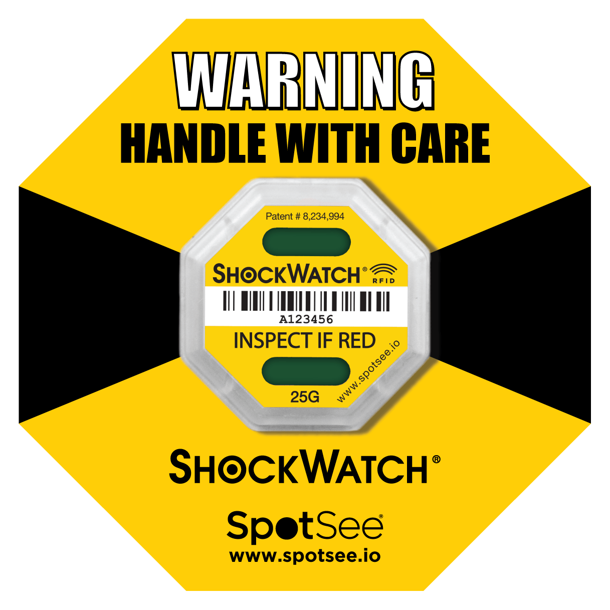 ShockWatch® 2 RFID Shock Indicator (100 Pack)