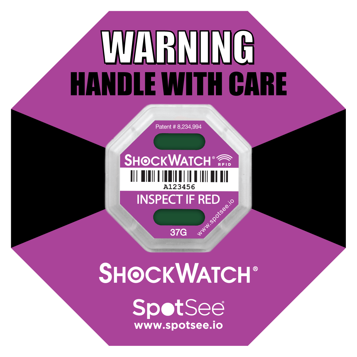 ShockWatch® 2 RFID Shock Indicator (100 Pack)