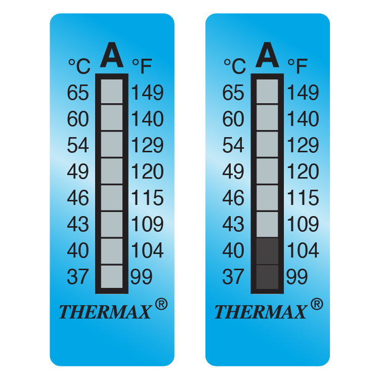 SpotSee® Thermax 8-Level Irreversible Temperature Labels (Pack of 10)