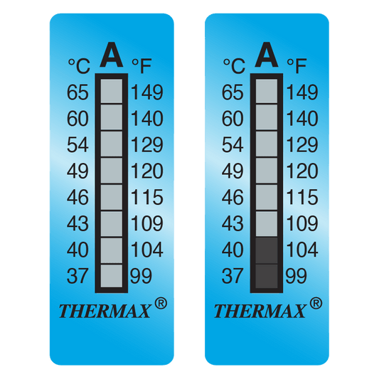 SpotSee® Thermax 8-Level Irreversible Temperature Labels (Pack of 10)