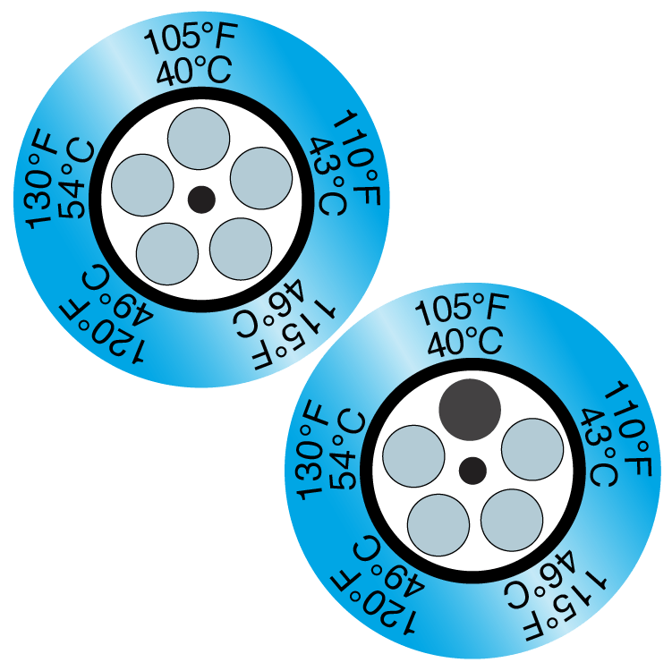 Thermax® 5-Level Clock Temperature Labels (Pack of 10)