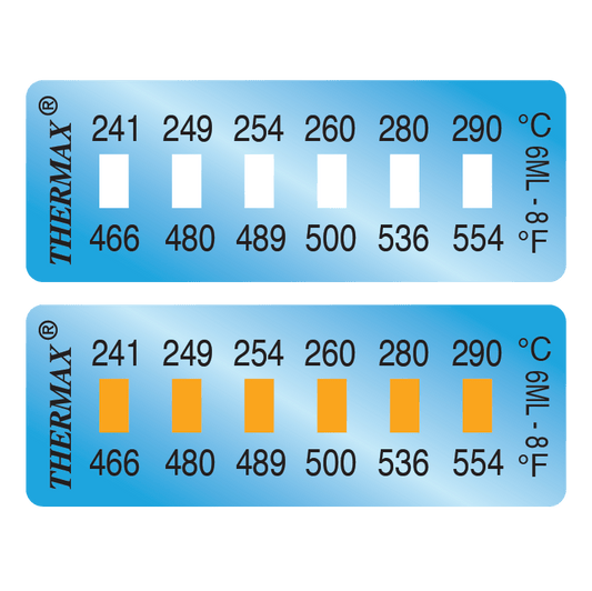 SpotSee® Thermax 6-Level Mini Strip Irreversible Temperature Labels (Pack of 10)
