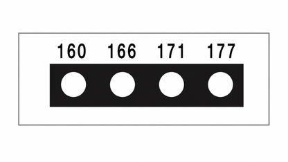 SpotSee Thermax Micro 4-level irreversible temperature label — Range 7: 160, 166, 171, 177 °C