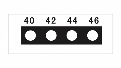 SpotSee Thermax Micro 4-level irreversible temperature label — Range 1: 40, 42, 44, 46 °C