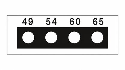 SpotSee Thermax Micro 4-level irreversible temperature label — Range 2: 49, 54, 60, 65 °C
