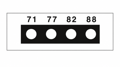 SpotSee Thermax Micro 4-level irreversible temperature label — Range 3: 71, 77, 82, 88 °C