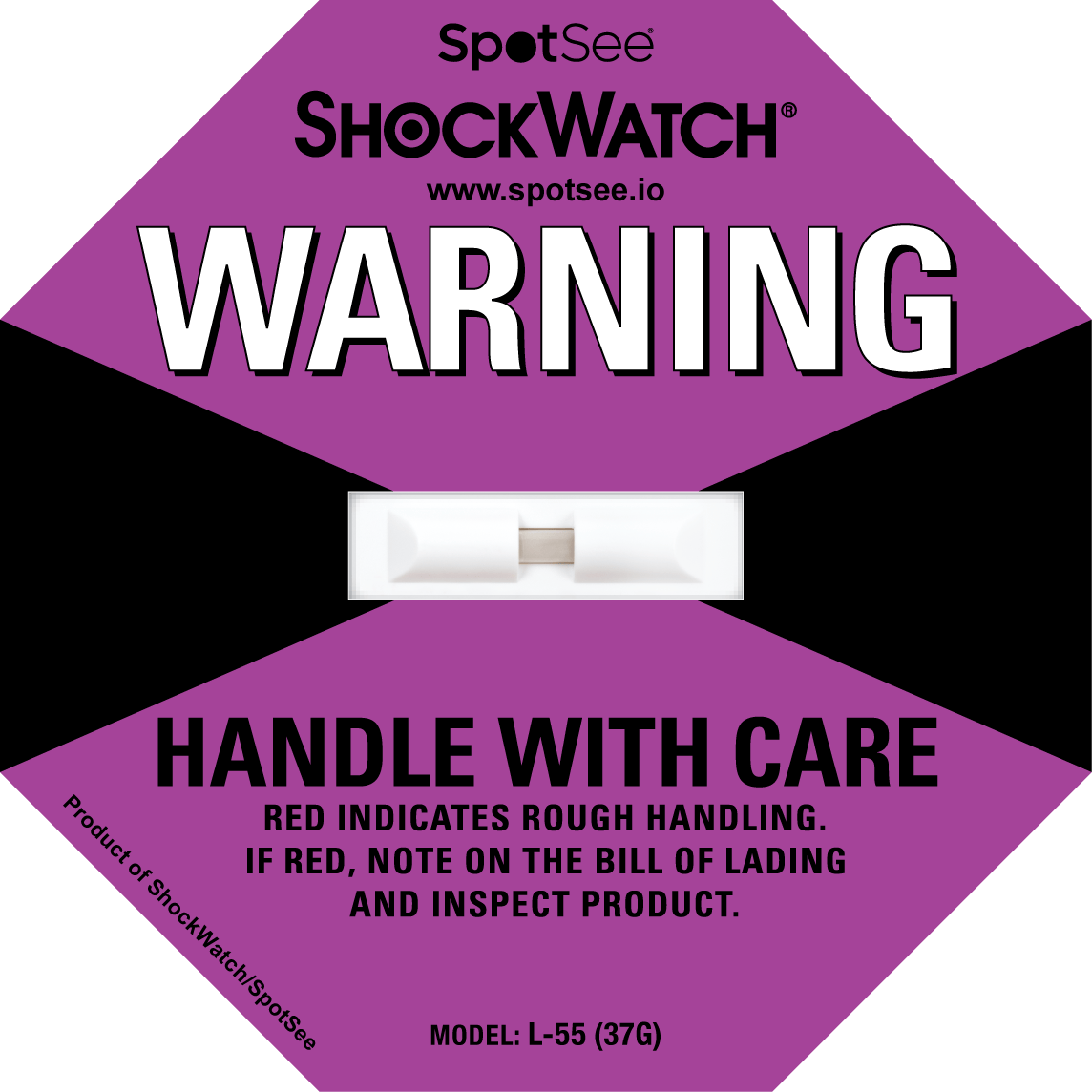 SpotSee® ShockWatch Impact Indicator Labels (L-Series) – 50 Pack – Non-Serialised (25G–100G)