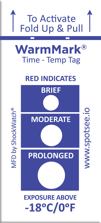 SpotSee® WarmMark Ascending Short-Run Temperature Indicators
