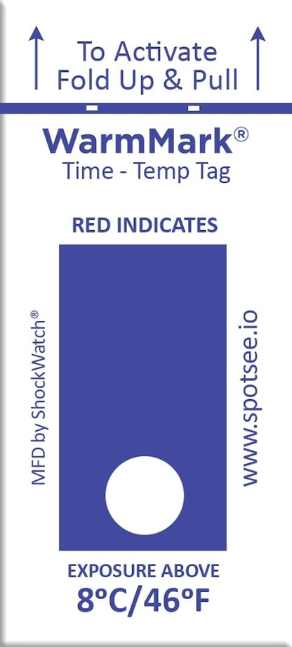 SpotSee® WarmMark Ascending Short-Run Temperature Indicators