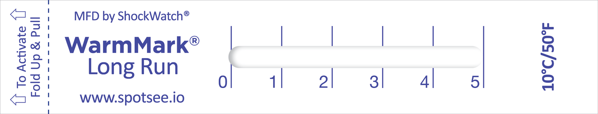 WarmMark long-run temperature indicator calibrated to 10 degrees Celsius for extended monitoring