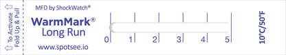 WarmMark long-run temperature indicator calibrated to 10 degrees Celsius for extended monitoring