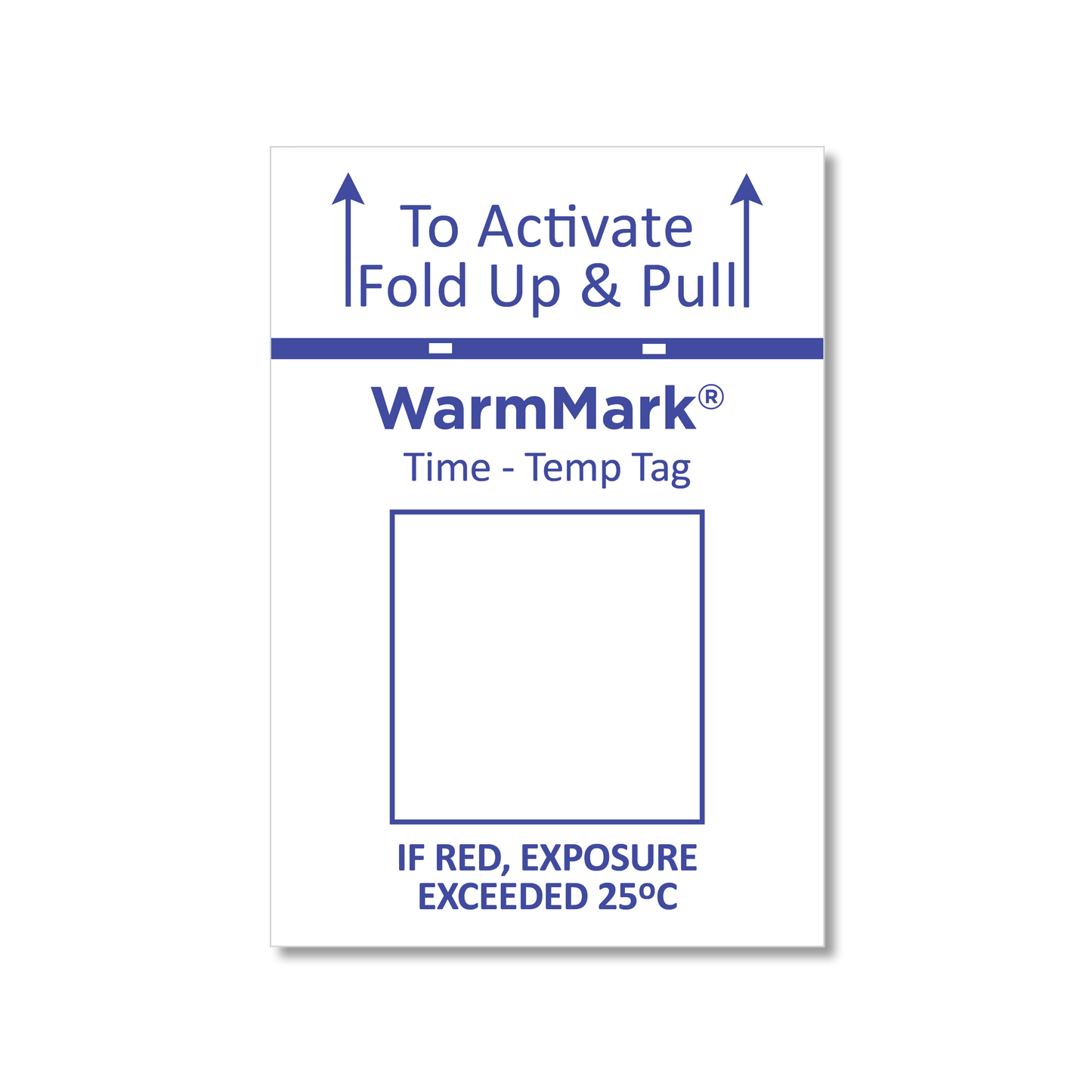 WarmMark Mini short-run temperature indicator 25°C 77°F two hour format