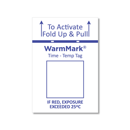 WarmMark Mini short-run temperature indicator 25°C 77°F two hour format