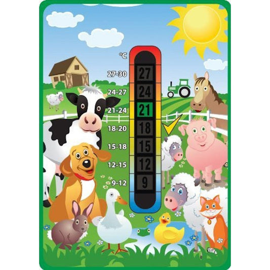 Happy Family Farm Animals Baby Nursery Room Safety Temperature Thermometer