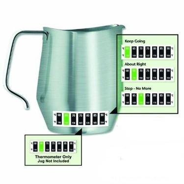 2 Pack Dual Scale 60 to 90C (140 to 194F) Milk Frothing Coffee Barista Thermometer Indicator