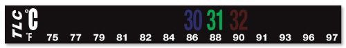 DigiTemp 13 Level  24°C to 36°C (75°F-97°F) Horizontal Liquid Crystal Dual Scale Thermometer