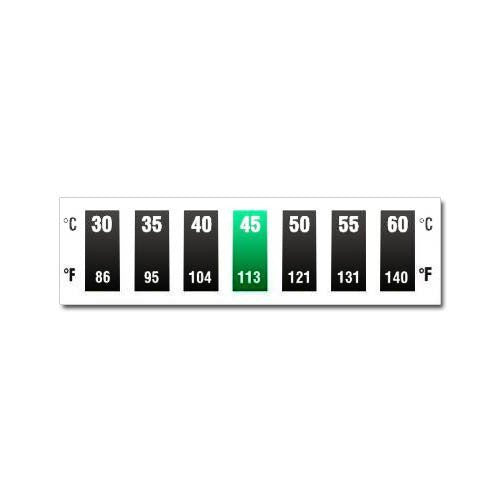 Digitemp 30 C to 60 C 86 F to 140 F 7 Level Horizontal Dual Scale Thermometer Strip