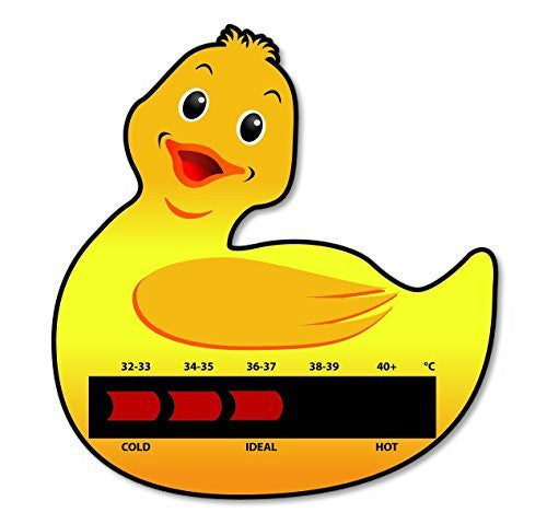 Red Moving Line Duck Baby Bath Thermometer Card