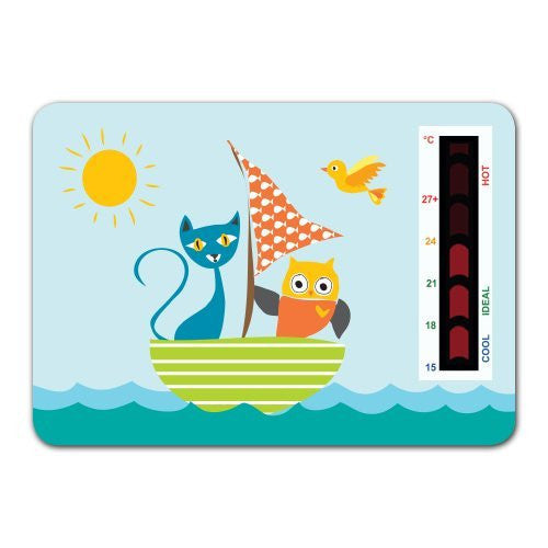 Owl and The Pussycat Nursery Room Thermometer Card
