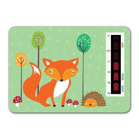Baby Fox and Hedgehog Nursery Room Thermometer Card