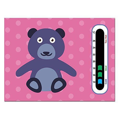 5 Pack - Cheeky Bear Nursery Room Thermometer Cards - Easy Read Colour Changing Technology