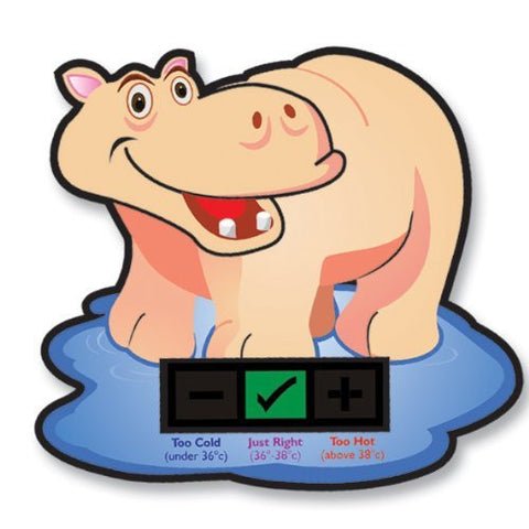 Happy Hippo Baby Bath Thermometer Card
