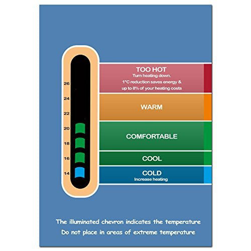 Blue BGOR Energy Saving Eco Room Thermometer Card