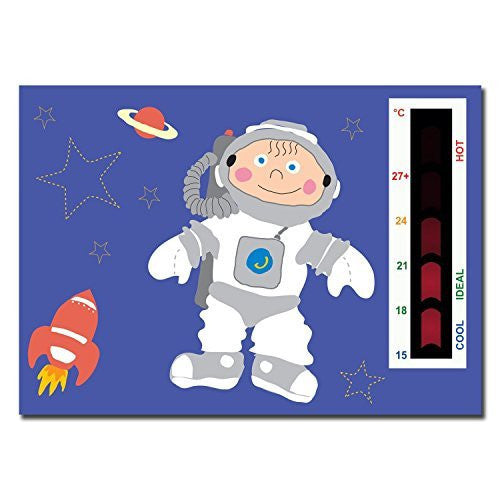 5 Pack - (Baby Spaceman) Nursery Room Safety Thermometer Cards with New Moving Line Technology