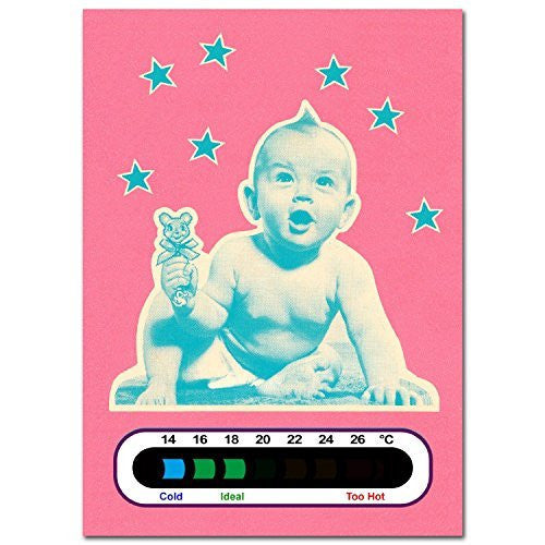 5 Pack - Retro Baby Nursery Room Thermometer Cards - Easy Read Colour Changing Technology