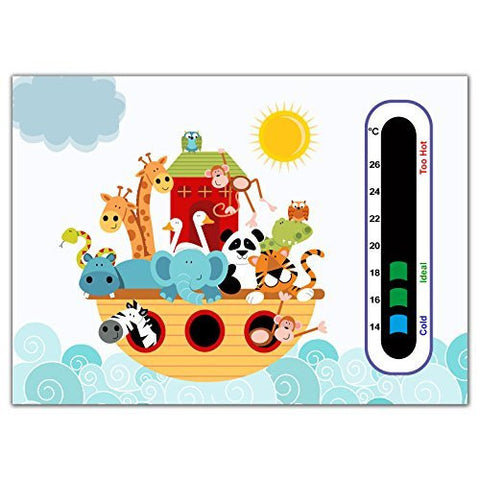 5 Pack - Retro Baby Nursery Room Thermometer Cards - Easy Read Colour  Changing Technology