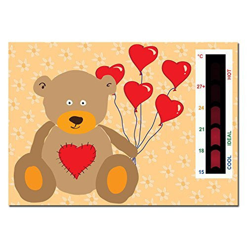 Heart Teddy Bear Nursery Room Thermometer Card