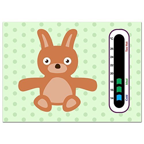 Baby Safe Ideas Rabbit Bear Nursery Room Thermometer Card