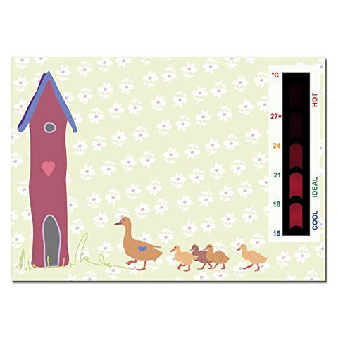 Baby Ducklings & Duck House Nursery Room Thermometer Card