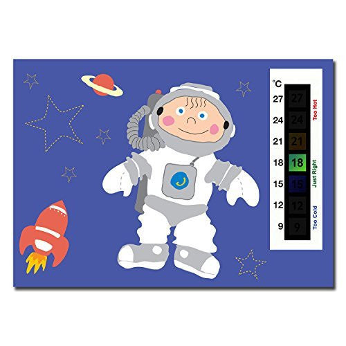 Happy Family Spaceman Nursery Room Thermometer Card