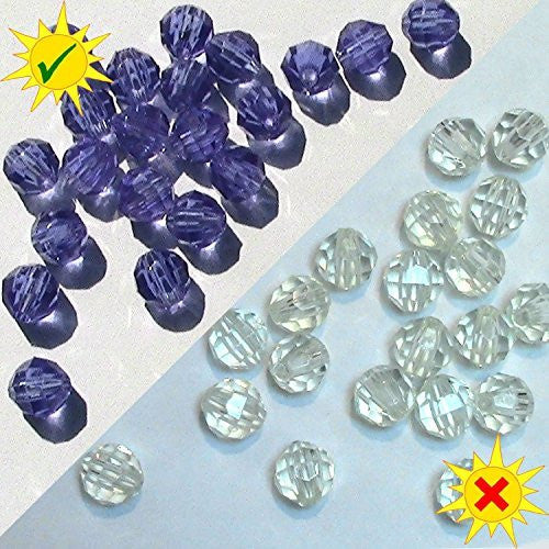 SolarActive® 25 Pack Colour Changing Photochromic Pony Beads (Clear to Purple)
